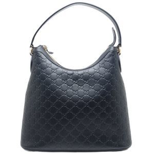 Gucci Guccisima Shoulder Bag Leather Black